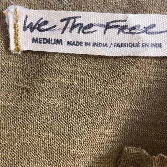 We the free snow drop Henley in olive green short sleeve cotton Medium - Picture 9 of 10